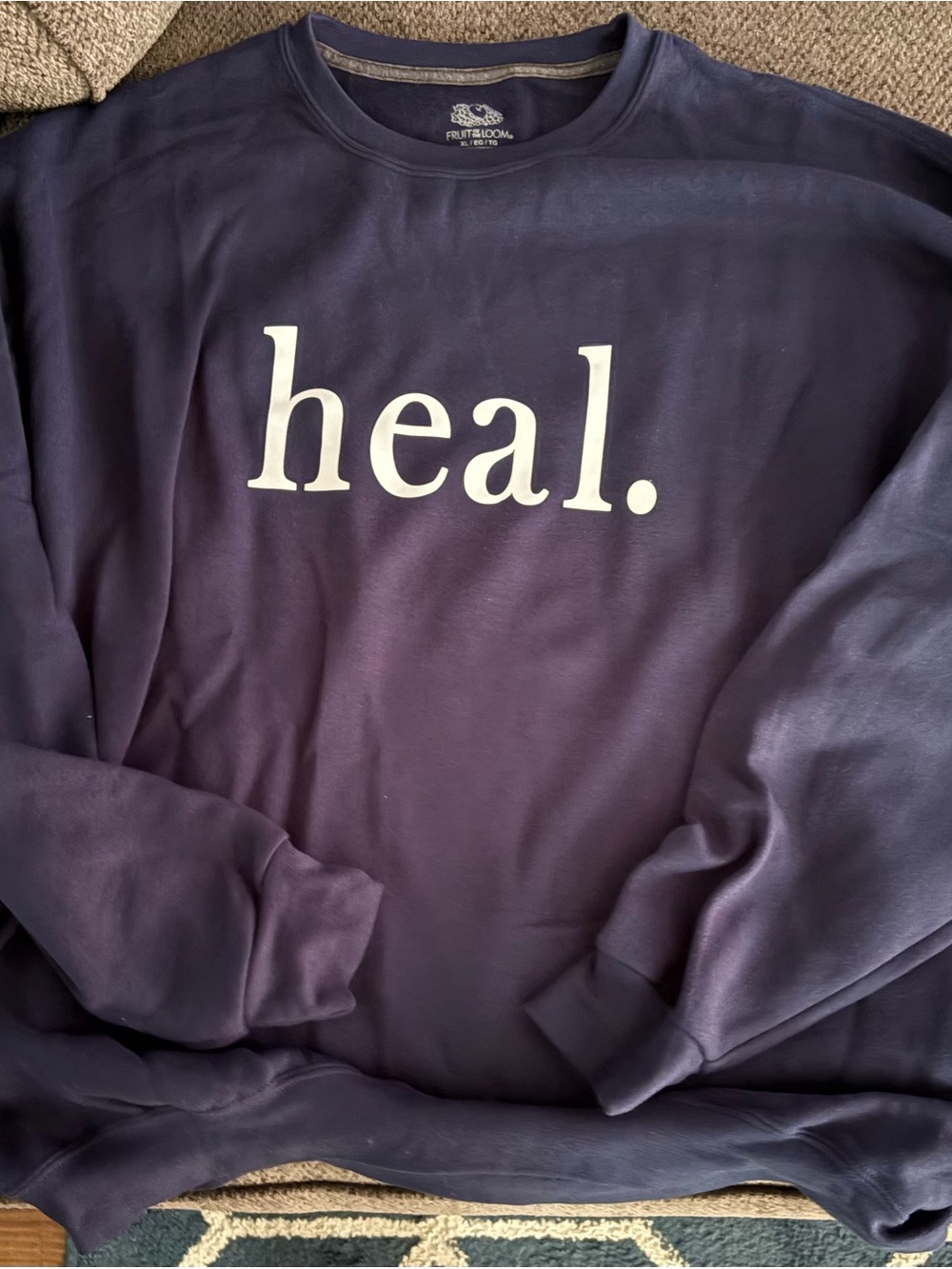 Navy “Heal” Crewneck Sweatshirt